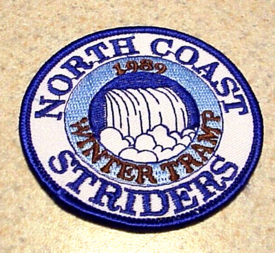 NORTH COAST STRIDERS  CALIFORNIA  1989 WINTER TRAMP   VINTAGE  3''  PATCH
