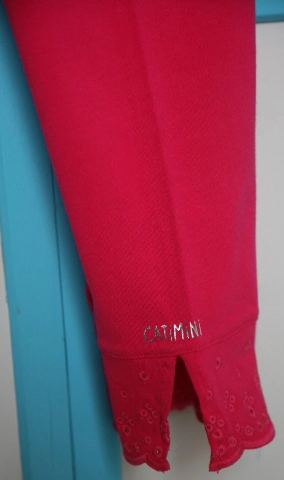 10 ANS LEGGINGS court NEUF CATIMINI pivoine, « catimini « lettres argent - Photo 4/4
