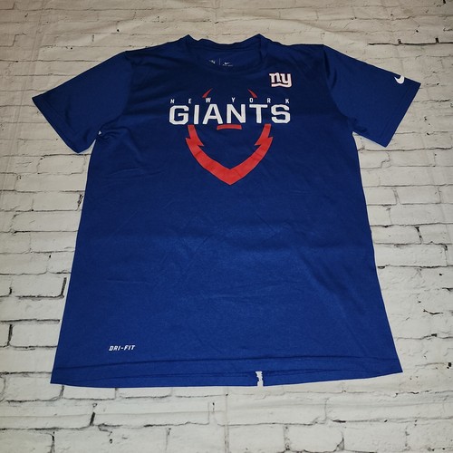 New York Giants Nike Team Shirt Mens Medium M NFL Team Apparel Dri-Fit Blue FLAW - Picture 9 of 24