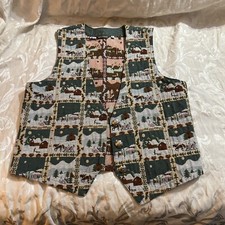 VTG Willowbend Women's Vest Medium Winter Abstract Retro Boho Hippie Made In USA
