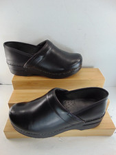 DANSKO PROFESSIONAL BLACK LEATHER Clogs Womens Size 38 M 165.00 MSRP