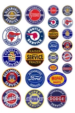 1:25 G scale model vintage car automobile service center signs