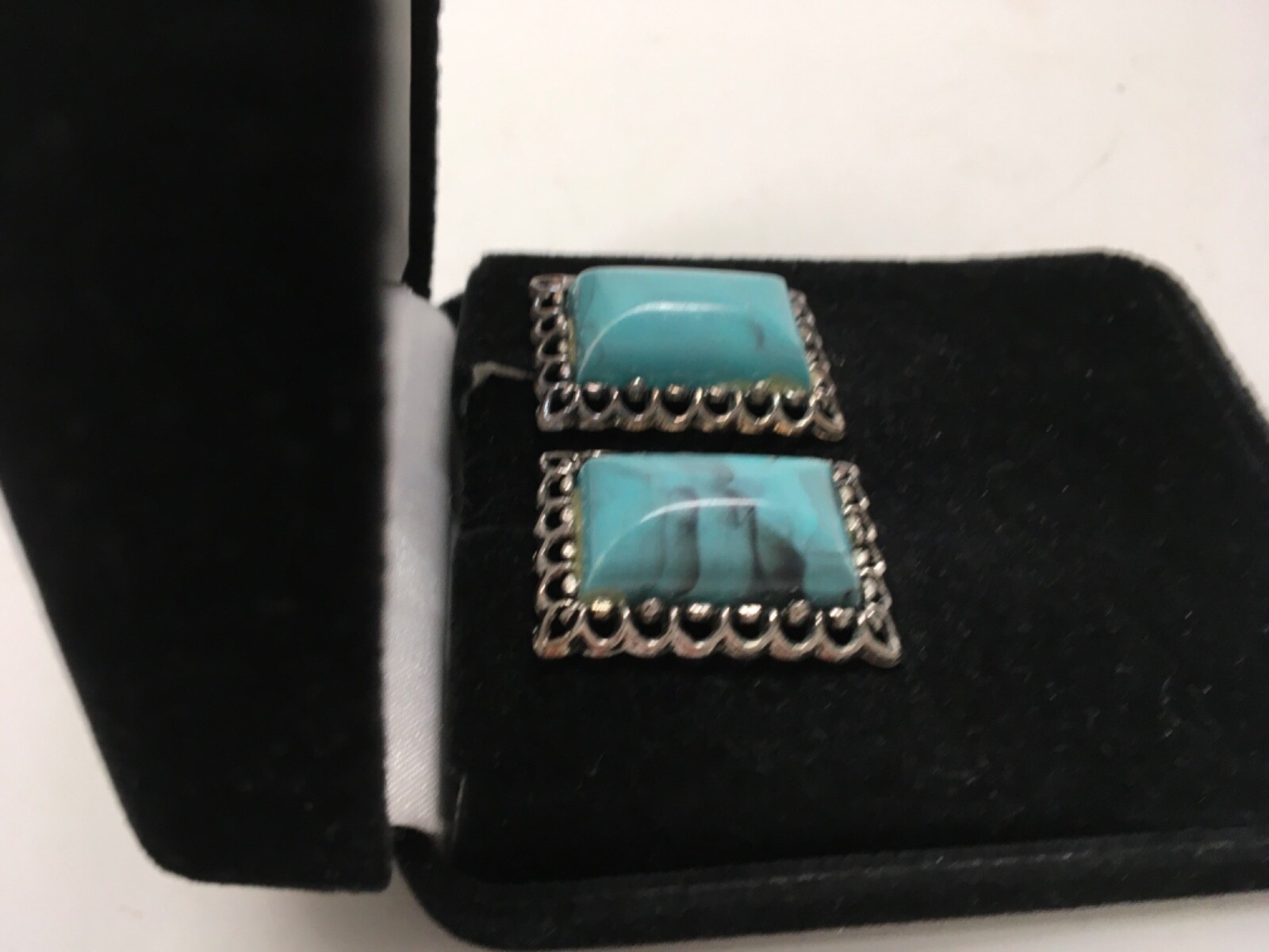 VTG CHUNKY RECTANGULAR SHAPE SILVER TONE SCROLLWO… - image 3