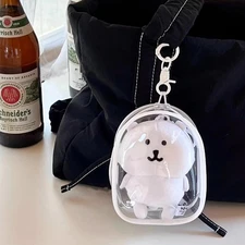 Transparent protective display pouch keychains for 12cm plush toys now on sale!