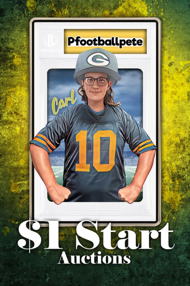 🏈$1 START SPORTS AUCTIONS!!🏈 W/ CARL I MEAN PACKER PETE
