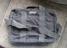 Lands' End Black Square Rigger Bag Canvas Shoulder Tote USA Made Messenger *Logo