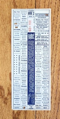 VINTAGE NEW HAVEN RAILROAD NYNH&H SCHAFFNER ZUGTICKET RYE MAMARONECK NY