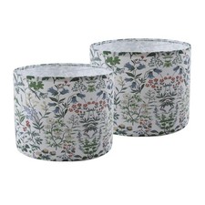 TaMTYH large lamp shades set of 2 .Flax Plant Pattern Drum floor lamp shade r...
