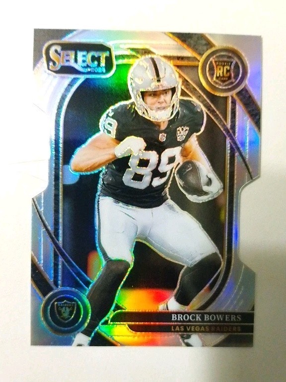 2024 Panini Select - Club Level Brock Bowers #222 Silver Prizm Die-Cut (RC)
