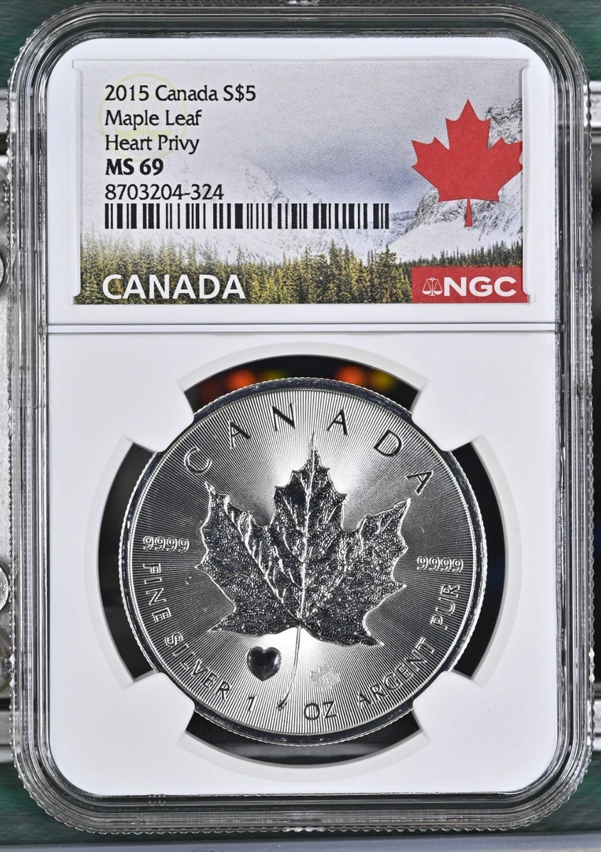 Canadian Maple Leaf NGC Grade MS 69 Silver Bullion Coins for sale