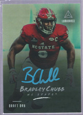2018 Panini Luminance Draft Day Signatures Blue #17 Bradley Chubb Auto