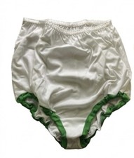 Vintage Modessa Womens Tennis Panties White Green Trim Polyester New