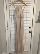 Show Me Your Mumu Amanda Maxi Dress Women’s M Cream Tan Open Back Bridesmaid