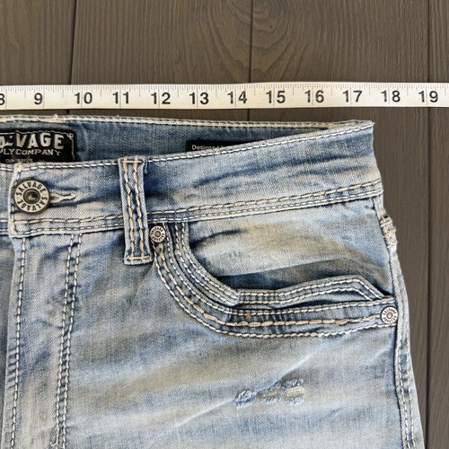 Salvage Supply Co Mayhem Bootcut Jeans 34x34 hellblau Stretch Premium Denim - Bild 10 von 21