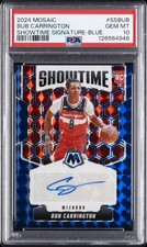 2024 PANINI MOSAIC SHOWTIME SIGNATURES BLUE BUB CARRINGTON 16/35 RC PSA 10 AUTO