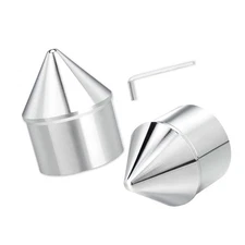 Front Axle Nut Covers CNC Black Chrome Caps Compatible with Harley Davidson T...