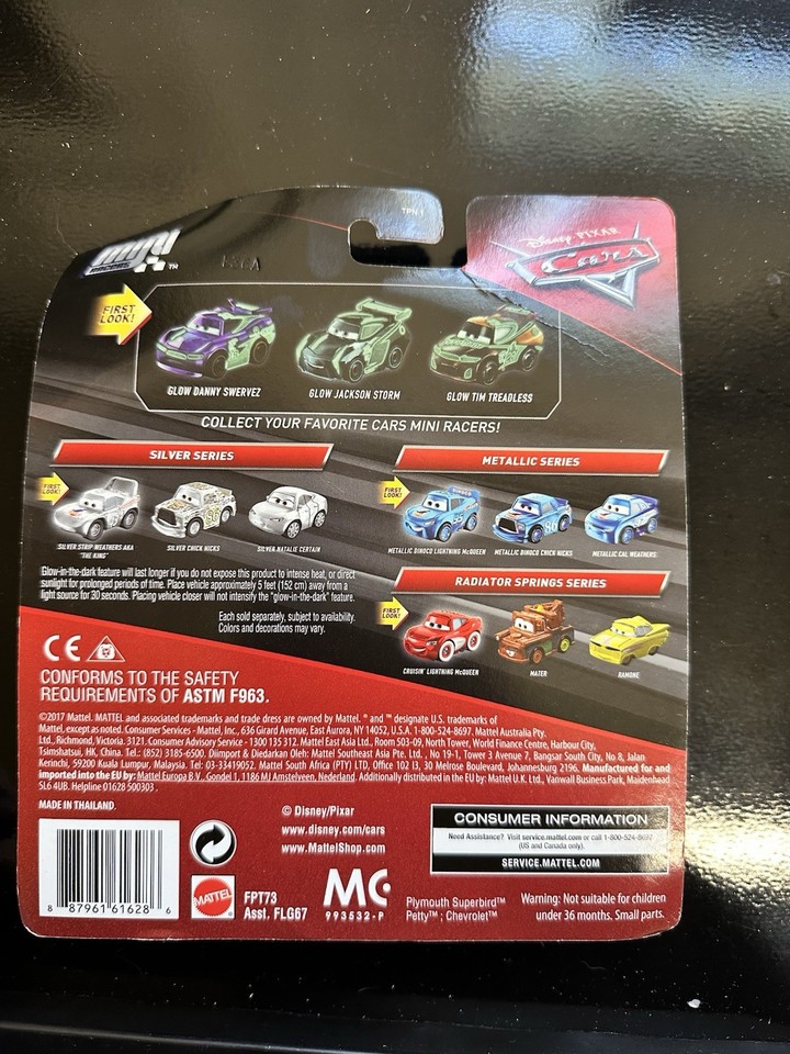 Disney Pixar Cars Mini Racers GLOW IN THE DARK 3-Pack (Danny Tim ...