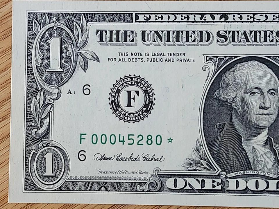 2003 A $1 "STAR NOTE" ATLANTA DISTRICT UNC/GEM F00045280* 000 START  4 OF 4 Cons - Image 3 of 4