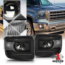 Black Housing Projector Headlight Clear Signal Reflector for 14-18 GMC Sierra