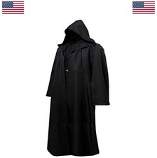 Men Hooded Knight Cloak Costume Cosplay Robe Adult Halloween Party