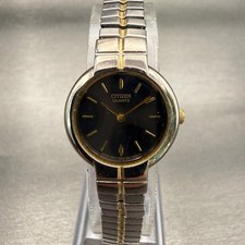 Citizen Watch Women 20mm Black Dial Two Tone Round 5920-S006007 New Battery VTG