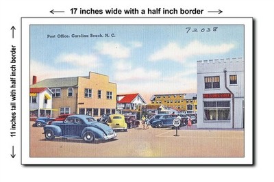North Carolina 1940s - Post office, Carolina Beach, N. C. - 11x17 Poster