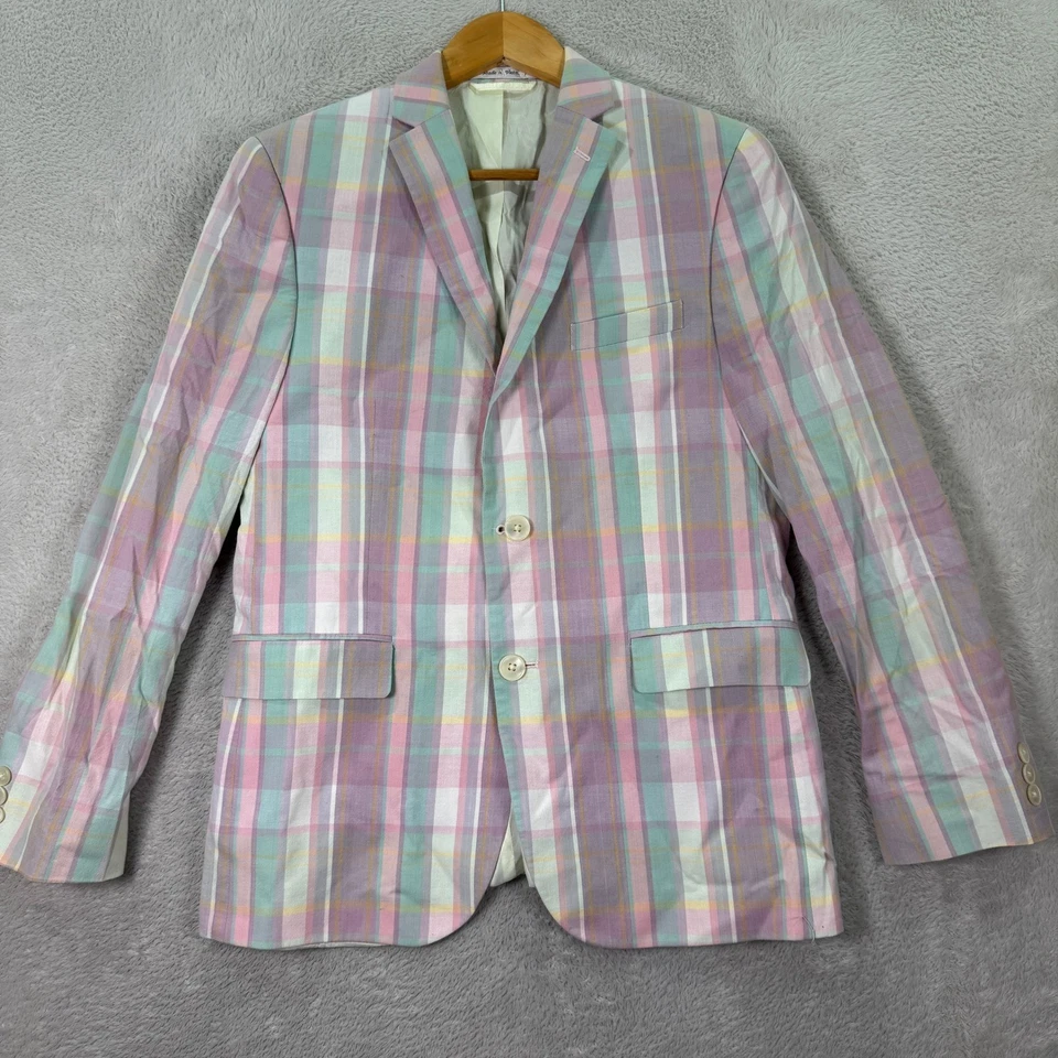 Ralph Lauren клетку блейзер куртка Мадрас клетку хлопок Kids мальчиков размер 18R опрятный - Изображение 2 из 4