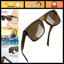 Polarized UV400 Sunglasses for Men Women, Chunky Square Retro Shades, Driving