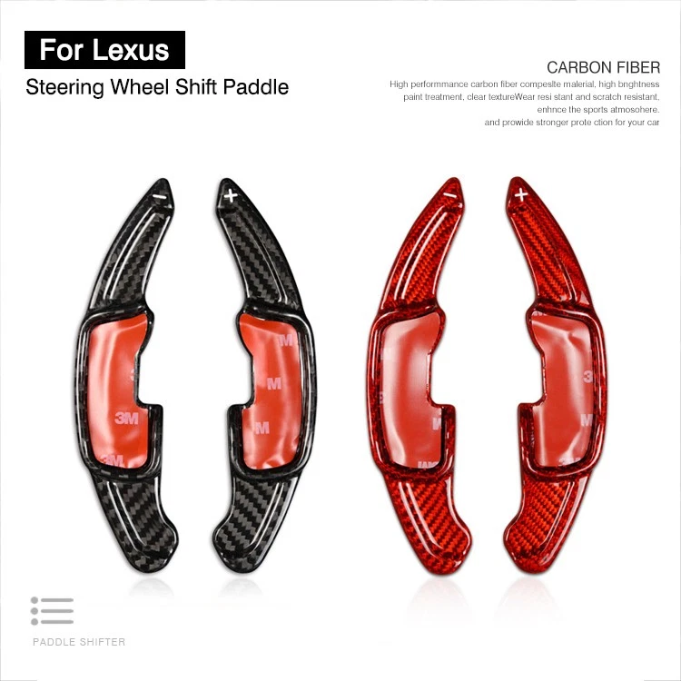Extensión de palanca de cambios de volante de fibra de carbono para Lexus GS200 RX300 ES250 Foto 4 de 4