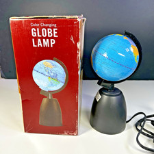 Color Shift Led World Globe Lamp 9.5 Map Night Light W Base Tested Working. Color Shift Led World Globe Lamp 9.5 Map Night Light W Base Tested Working.