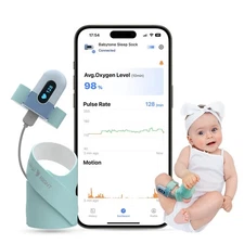 Baby Sleep Sock Monitor, Tracking Heart Rate and Movement for Infant, Wearabl...