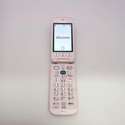 Fujitsu F-01G Pink Raku-Raku Basic 4 Flip Phone Japanese Docomo
