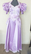 Gown Medieval Costume Renaissance long Dress Victorian style Lavender Satin Lace