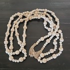 CHRISTMAS Natural Wood Beads Decor Boho Tassels Unfinished Garland 125" Long