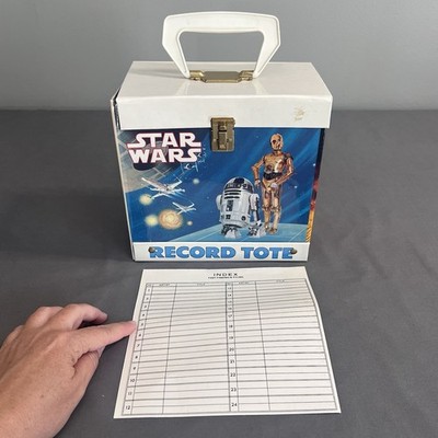 VTG 1982 Disney Star Wars R2D2 C3PO Death Vader Record Tote Collectors Box