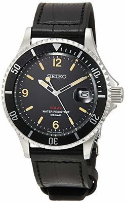 SEIKO SZEV013 ソーラークォーツ SEIKO Vintage Design Solar SZEV013 Solar Black Men's Watch in Box