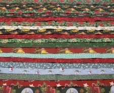 Honey Bun 20~1.5" Precut Strips~Cotton Fabric~Christmas#3~ Quilts. Crafts,Sewing