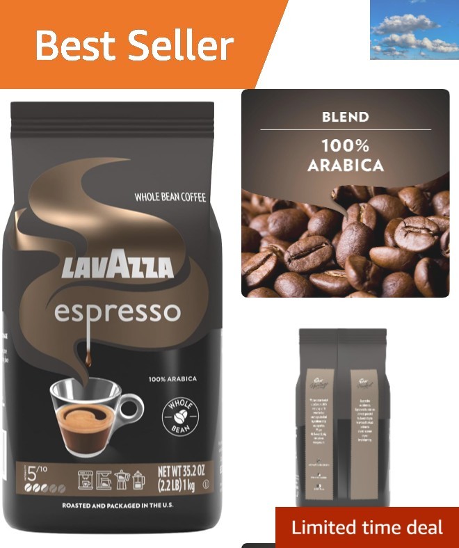 Lavazza Espresso Whole Bean Coffee, Medium Roast, 2.2 lb Bag - 100% Arabica