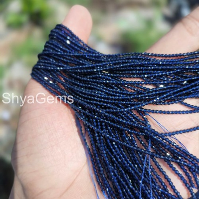 #ad AAA Blue Sapphire Gemstone Beads 2mm Blue Sapphire Beads Faceted Sapphire Bead $12.75