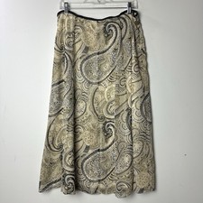 Vtg Liz Claiborne Midi Skirt Flutter Paisley Forest Fairy Grunge Boho Y2K 90s 10