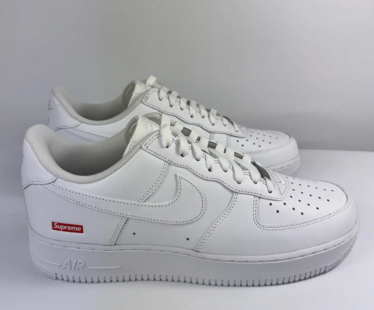 Nike Air Force 1 x Supreme Low Box Logo - White | eBay