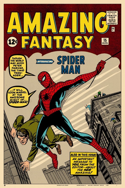 Amazing Fantasy 15 Poster Mondo Exclusive Jack Kirby Art Marvel Comics Stan Lee