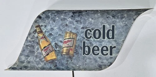 VINTAGE 1978 MILLER BREWING CO. # 01-13243 LIGHT UP COLD BEER  26" X 11" SIGN