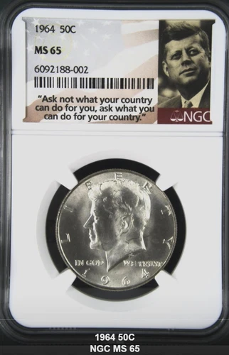 1964 P Silver Kennedy $ .50 Silver NGC MS 65 *5183