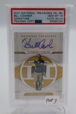2021 Bill Cowher National Treasures Autograph Steelers #S-BC PSA 10 POP 3
