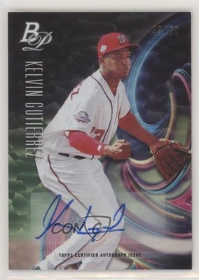 2018 Bowman Platinum Top Prospects Ice 45/50 Kelvin Gutierrez #TOP-35 Auto s3g