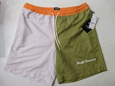 PacSun Swim Trunks Mens S Small Colorblock Recycled Drawstring Pockets Liner NWT