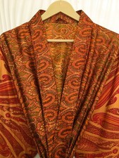 Pure Silk Yellow  Orange kimono Long Robe Gown Girl's Woman Silk Kimono KMO5390