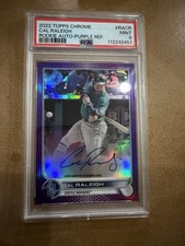 2022 Topps Chrome Rookie Auto Cal Raleigh Purple Refractor /250 PSA 9