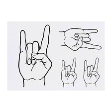4 x 'Rock Hand' Temporary Tattoos / Transfers TO00004013 